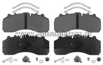 Τακάκια DAF, IVECO, MAN, MERCEDES-BENZ, NEOPLAN, SCANIA & SETRA   FBP4146, 29042 /29202 (WVA), 1439324, 1617343, 2992348, 2995819, 500054632, 2995938, 1906439, 2995637, 2996515, 2992476, 81508206030, 81508206056, 81508206061, 0044206020, 0004210510, 0044202220, 0024204920, 0034202220, 1527633,  1390428, 1734529, 082135100