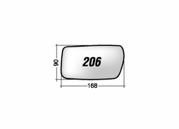 CITROEN XANTIA MIRROR GLASS (CHROMIUM) RIGHT WITHOUT BASE