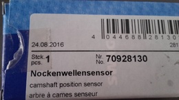 Camshaft Sensor OPEL, FIAT & ALFA ROMEO   70928130, 46798364, 55201876, 6235665, 93190702, 1235268, 93179392