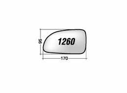 MIRROR GLASS HYUNDAI ACCENT '01 -'03 (CHROMIUM) RIGHT WITHOUT BASE