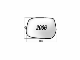 MIRROR GLASS DAIHATSU TERIOS '07 (CHROMIUM) LEFT WITHOUT BASE