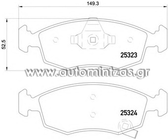 Τακάκια  CHRYSLER, FIAT & LANCIA  MDB3233, FBP1697, 68102483AA, LP2274, 68102483AA, 77366212, 77366274, 77366378, 77365927, 77365945, 25323, 25324, 5028740784924, 017250, 17250, 217250, 2532301, GDB1921