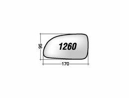 MIRROR GLASS HYUNDAI ACCENT '01 -'03 (CHROMIUM) LEFT WITHOUT BASE