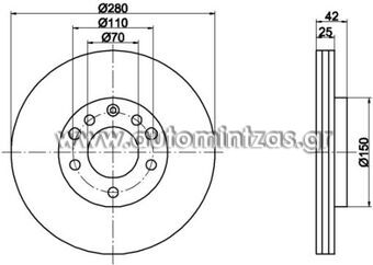 Brake disks OPEL   MDC1050, 569060, 569066, 90539466, 9117678, 93197592
