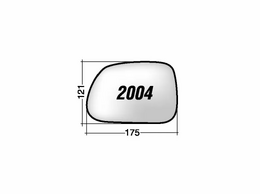MIRROR GLASS DAIHATSU FEROZA (CHROME) RIGHT WITHOUT BASE