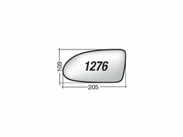 MIRROR GLASS HYUNDAI ACCENT '05 -'09 (CHROMIUM) RIGHT WITHOUT BASE