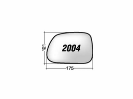 MIRROR GLASS DAIHATSU FEROZA (CHROMIUM) LEFT WITHOUT BASE